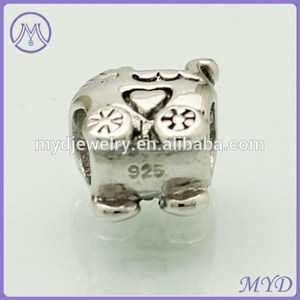 Plata de ley 925 <span class=keywords><strong>cochecito</strong></span> de bebé del grano para los encantos de la pulsera - Product Image 3