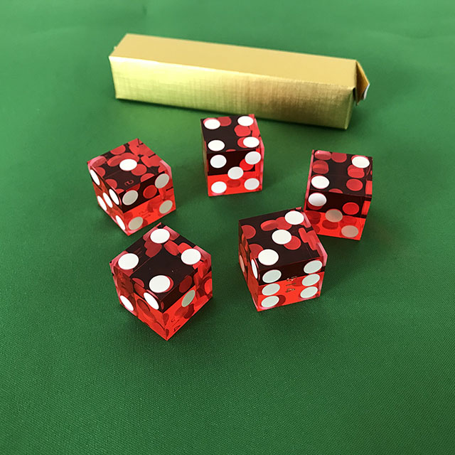 Juego De 5 Dados De Casino Serializados De 19 Mm – Precisión AAA En Acrílico Rojo Con Acabado Brillante
