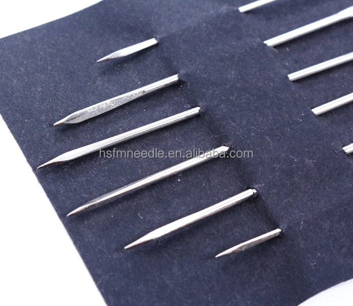 Repair Tool Triangular Head Leather Needle Hand Sewing Needle With Gold Eye