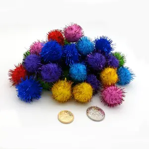 Vente en gros de pompons en peluche en polypropylène multicolore 10mm polyester 1000 pièces pour vêtement jouet boule de poils