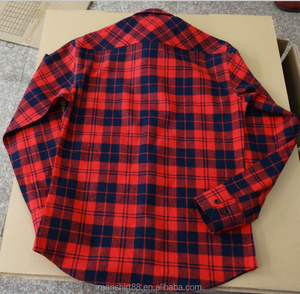 Servicio de OEM nuevo moda rojo de franela a cuadros comprobado camisa de los hombres - Product Image 4
