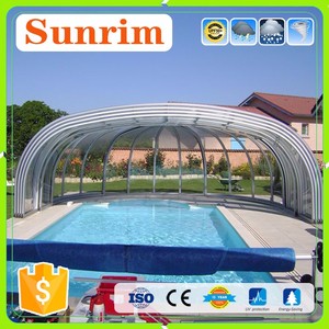 Policarbonato uso familiar corredera cubiertas solares de la piscina para piscinas elevadas - Product Image 6