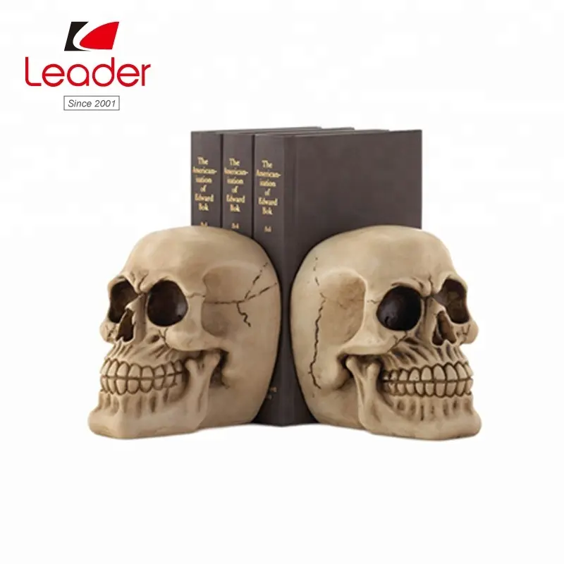 Hot販売Home Decorative Polyresin Skull Bookends、Skeleton Resin Bookend