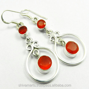 New Vintage Style Carnelian Gemstone <b>Drop</b> <b>Earrings</b> For Women Girls <b>Fashionable</b> Wedding Jewelry From Reliable Supplier Exporter - Product Image 2