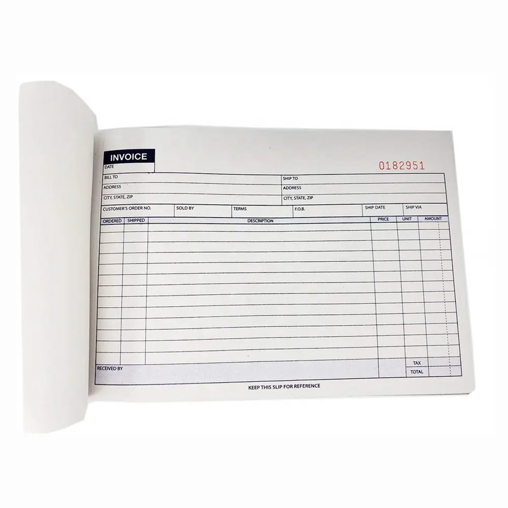 Sales Order Books Invoice Wrapped Around Cover 2 Part Carbonless Forms White/Canary  8.5 x 5.5 Inches