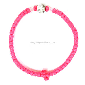 Europa estilo rojo Hilo retorcido komboskini pulsera bendecido - Product Image 2