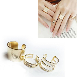Anillos de nudillo de dedo Midi para mujer, Top de moda delicado y chapado en oro, bandas Punk simples y elegantes - Product Image 1