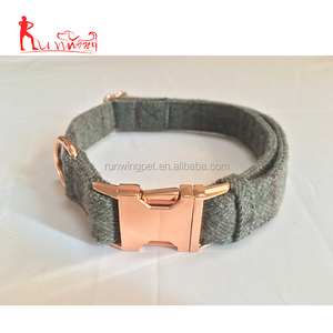 Morbido cotone collari per cani guinzagli, fibbia in metallo oro rosa - Product Image 4