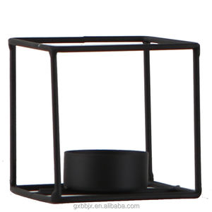 الجملة اليدوية الديكور هندسية معدن مربع الشكل الشاي ضوء عرض منضدية Canterpiece عرس الحسنات شمعة حامل - Product Image 3