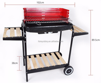 Barbecue au charbon de bois portable, réglable en hauteur, pour l'extérieur
