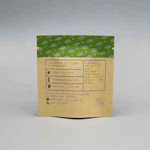 Экологичный биоразлагаемый пакетик для чая из крафт-бумаги с печатью на заказ, пакетик из крафт-бумаги для органической упаковки чая