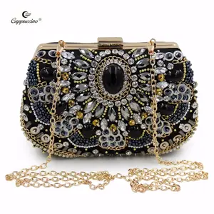 New Design Gift Party Clutch Bags black luxury handbags Womens Crystal Rhinestone evening bags