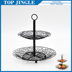 Excellent panier de fruits rond en forme de petite tour en fil de fer - Product Image 3