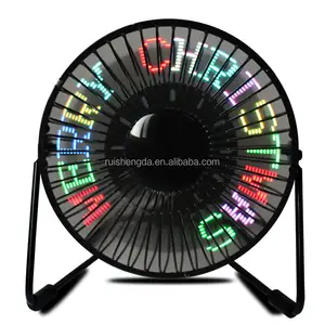 USB Table mini Fan with Programmable LED Message with Text Display Advertising For PC Laptop Gadget Gift