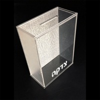 Plexiglas Hochzeits karte Box Plexiglas Tzedakah Boxen Acryl Charity Box mit Glitzer zurück