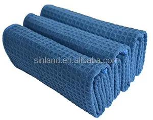 Sinland 16 inch X 24 inch नीले सफाई Microfiber तौलिया वफ़ल बुनाई रसोई कपड़े थाली पीछने का कपड़ा
