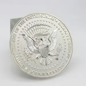 Silver 3D embossed Metal Coin Custom 3D Engraving Figure Commemorative Coin and Medals