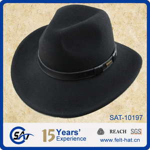 Chapeaux de cowboy noirs 100% pur cuir australien, <span class=keywords><strong>chapeau</strong></span> <span class=keywords><strong>Stetson</strong></span> - Product Image 1