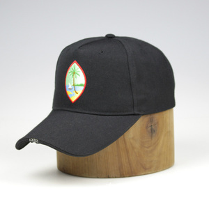 Eco árbol Natural 100% Algodón bordado gorra de béisbol negro con hebilla de plástico - Product Image 2