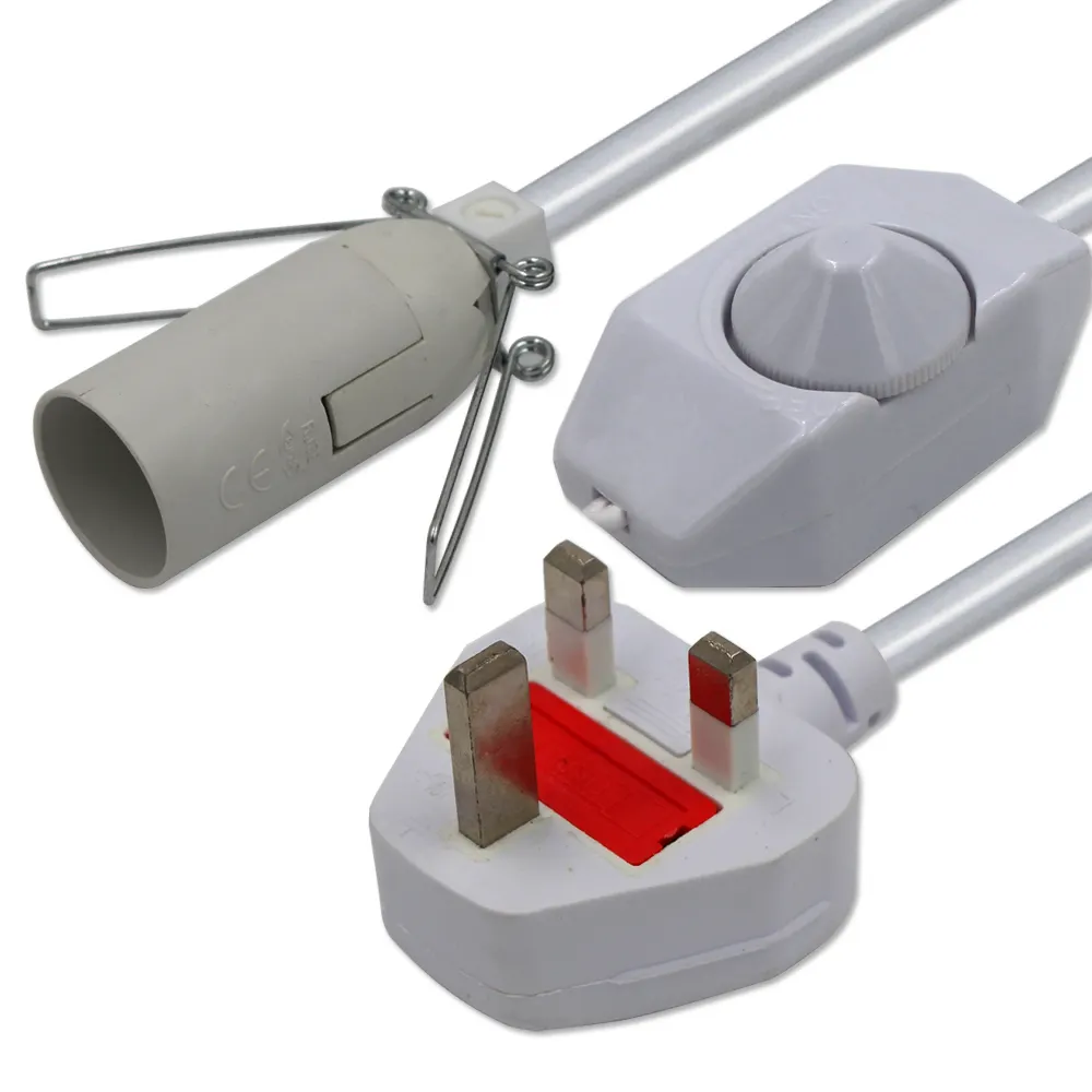 Elektrische 250V Plug Netsnoer Clip E14 E22 E27 E26 Socket Dimmer Uk Himalaya Zout Lamp Kabel