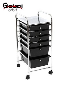 Chariot de rangement pour salons de beauté, chariot à roulement, équipement, tiroirs, outil noir - Product Image 4