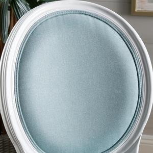 Tissu velours blanc à dos rond, chaise de mariage, chaise de salle à manger en bois massif pour événement de mariage, meubles d'hôtel, vente en gros - Product Image 4
