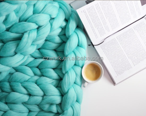 Tamaño personalizado y Colores 2 unids MOQ 100% de Lana Tejidas A Mano Sofá Cama Throw Manta Manta del Tiro - Product Image 5