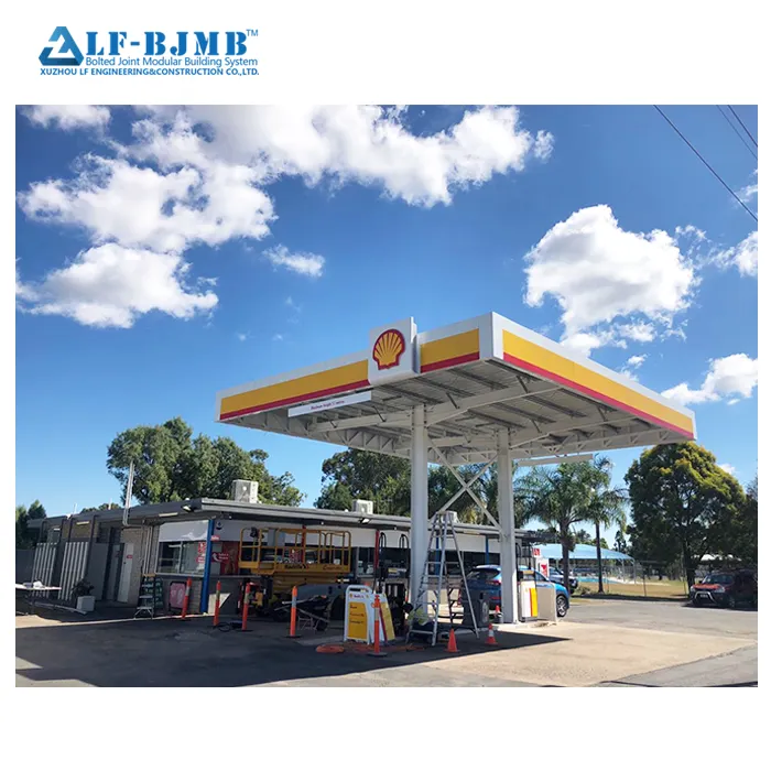 Industrial used Q235 Q345 Q355 steel carbon steel structure gas station roof design