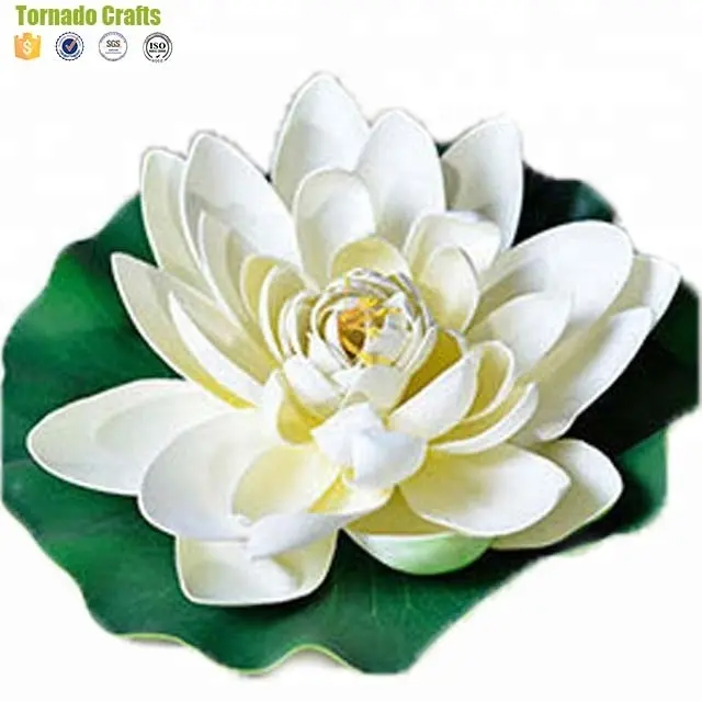 Flor artificial de lótus branca, venda superior, design especial, flores artificiais de plástico