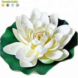 Top selling special design plastic artifical flowers white decorative artificial lotus flower