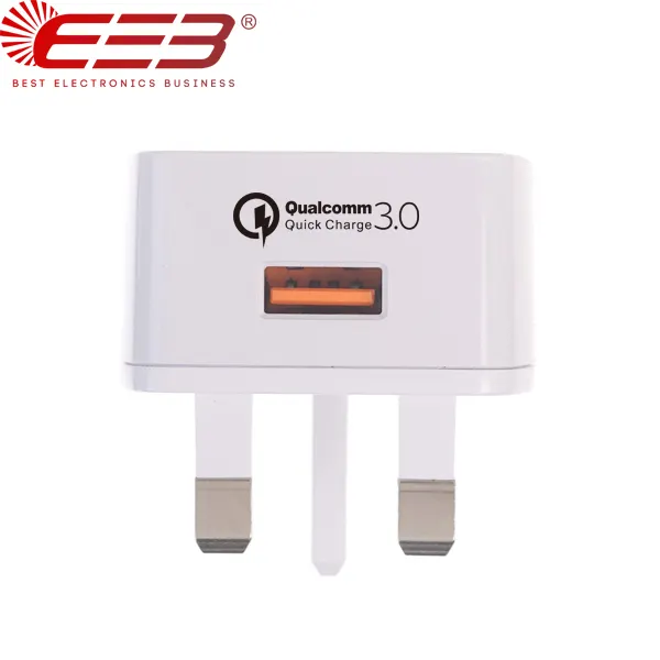BEB usb wall charger for samsung iphone uk plug wall charger 18W QC3.0 certified quick charger