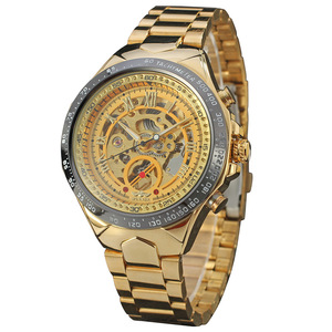 <span class=keywords><strong>WINNER</strong></span> Herren Golduhren Top-Marke Sportliches Design Automatische Mechanische Uhr Männliche Skelett-Armbanduhr mit Edelstahlband - Product Image 6