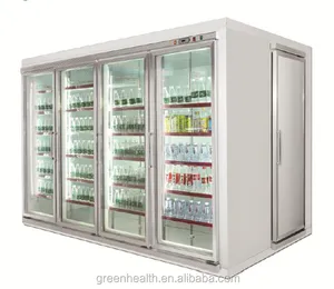 Supermarket Glass Cold Room Used Commercial Back-load Display Walk IN Chiller for Vegetable/Fruit/Dariy Storage