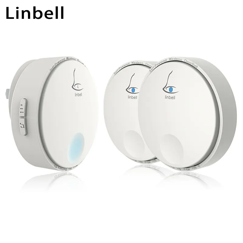 Linbell g2 interruptor à prova d'água, campainha, interruptor de choque, porta eua, plugue com 2 transmissores e 1 receptor