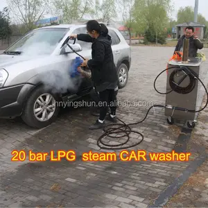 Ce kazan 18-30 bar 2 tabanca Seyyar dizel buharlı araba yıkama/mobil buharı yüksek basınçlı sıcak su temizleme makinesi