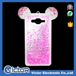 2017 <span class=keywords><strong>celular</strong></span> Venta caliente Liquid Agua TPU Fundas de telefono para <span class=keywords><strong>samsung</strong></span> <span class=keywords><strong>grand</strong></span> <span class=keywords><strong>prime</strong></span> G530 con cristal orejas - Product Image 3
