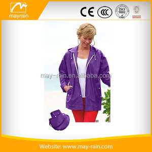 OEM New Arrival Unisex Rain Jacket Highest Quality <strong>PVC</strong> Foldable Vintage Style Waterproof Zipper Hood <strong>Plus</strong> <strong>Size</strong> - Product Image 5