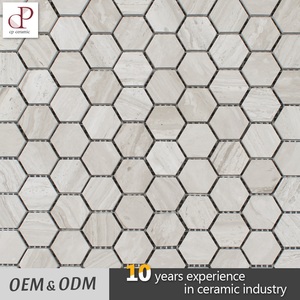 Pequeño hexágono venas madera mosaico grano de madera mosaico de mármol - Product Image 3