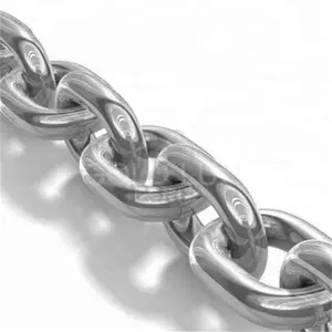 Supply 304 G80 G60 Stainless Steel Link Chain Heavy Duty 8mm Black Industrial welded chain Link din763 standard link chaindin766