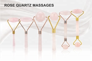 Natürliche Schönheit Anti-Aging Jade Rose Quarz-Roller-Massagegerät rosa Jade-Roller und Gua Sha-Werkzeuge Jade-Roller-Massagegerät - Product Image 3