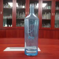 Kalınlığı alt mavi cam şişe alkollü içecekler 750ML cam sprey şişesi