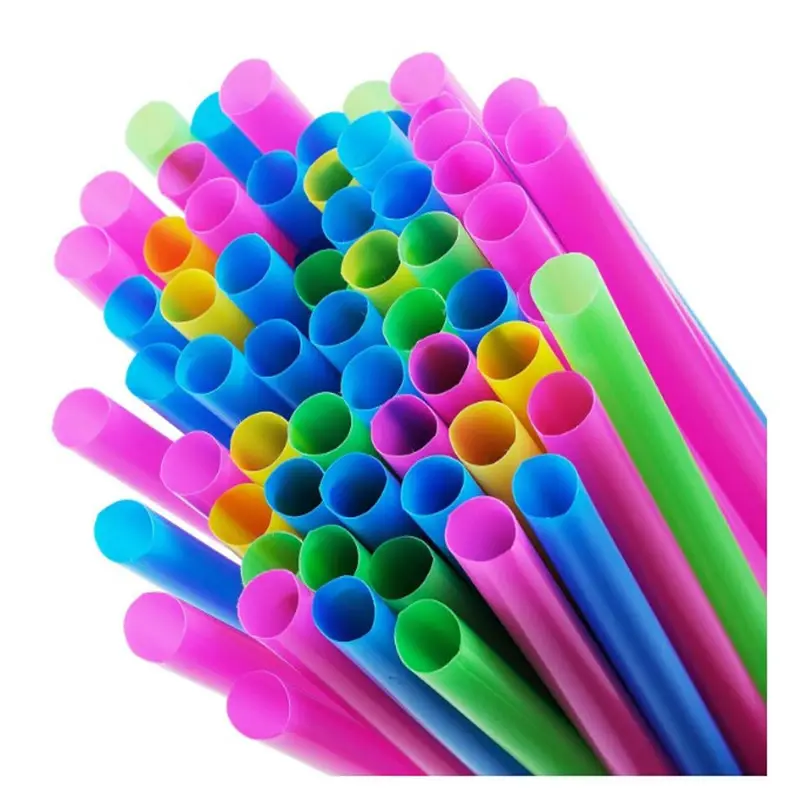 Plastic Straws Oempromo Reusable Plastic Assorted Jumbo Smoothie Straws