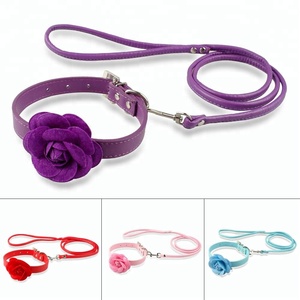 Fleur en cuir collier de <span class=keywords><strong>chien</strong></span> et laisse Set pour Ebay Amazon produits pour animaux domestiques boutique - Product Image 2