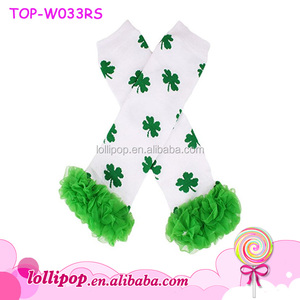 In Magazzino Bambino Shamrock Trifoglio Quadrifoglio Scaldamuscoli Little Girl Modello Top 100 di Lavoro A Maglia St Patricks Day Scaldamuscoli Per I Bambini - Product Image 4