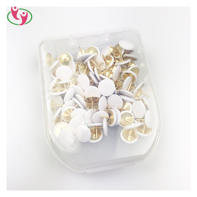 Белая металлическая нажимная кнопка для большого пальца с ПВХ покрытием