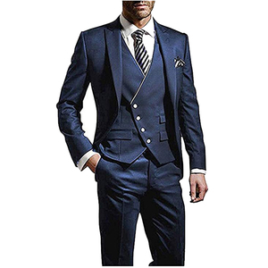 Costume Homme Haut de Gamme 3 Pièces Blazer à Un Bouton <span class=keywords><strong>Pantalon</strong></span> à Plis Droits <span class=keywords><strong>Violet</strong></span> Costume de Mariage pour Homme - Product Image 2