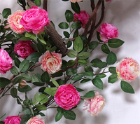 Guirlande de fleurs roses, pendentif mural, décoration de magasin de maison, vente en gros, F-1510