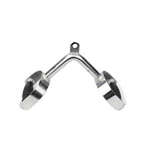 Barra de presión hacia abajo en forma de <span class=keywords><strong>V</strong></span> para tríceps de lujo duradera al por mayor con empuñaduras de goma barra extraíble accesorios de fitness - Product Image 4