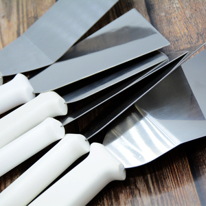 Gran Venta de espátula giratoria de acero inoxidable, juego de espátula para parrilla de barbacoa, juego de espátula de cocina de Metal con borde de corte con <span class=keywords><strong>mango</strong></span> de plástico - Product Image 6