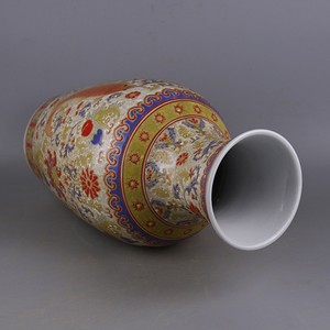 La Dinastía Qing jingdezhen famille rose elegante pescado patrón florero <span class=keywords><strong>de</strong></span> cerámica con qianlong mark - Product Image 5